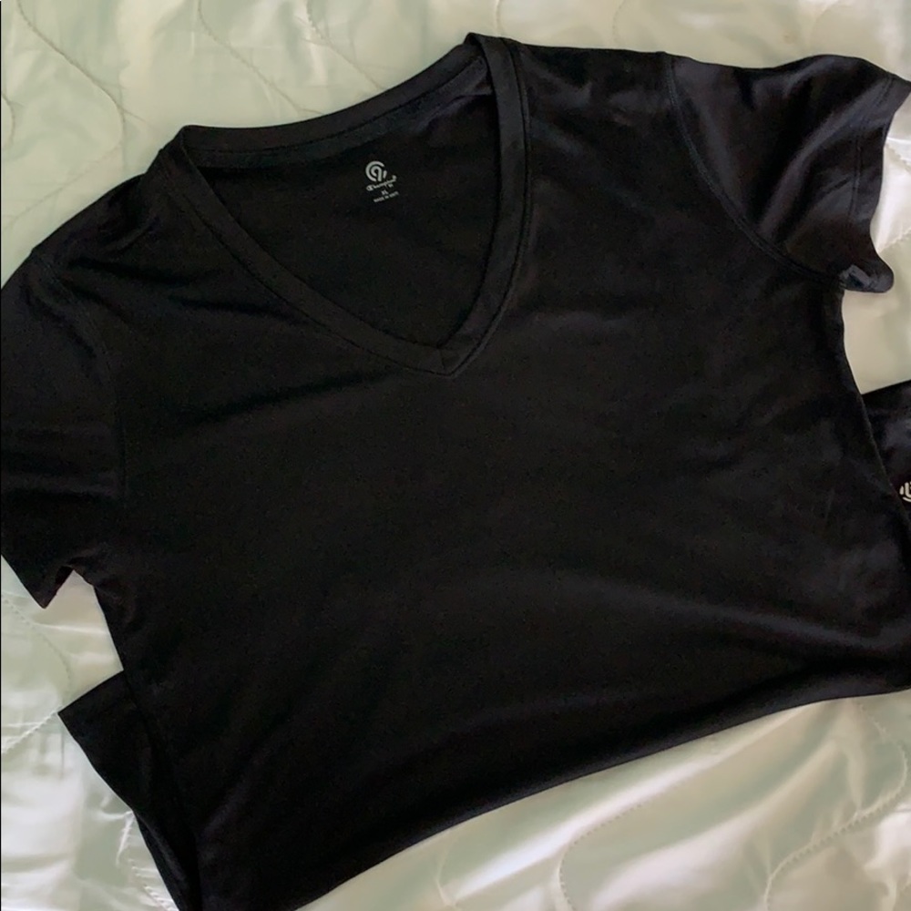 Champion Black V-neck Athletic Top